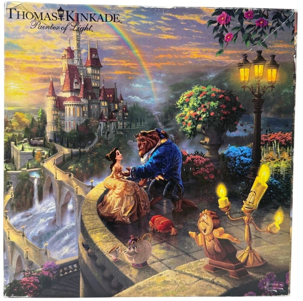 Thomas Kinkade Disney Beauty and the Beast Falling in Love 750 Pc Puzzle